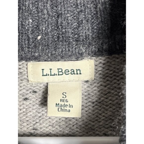 LL Bean Sweater Gray Blend Funnel Turtleneck Preppy Cozy Classic Basic Womens S - Picture 3 of 9